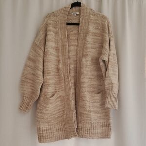 Madewell Spacedye Tan Knit Cardigan Sweater Large